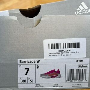 Adidas barricade tennis shoe women's size 7
